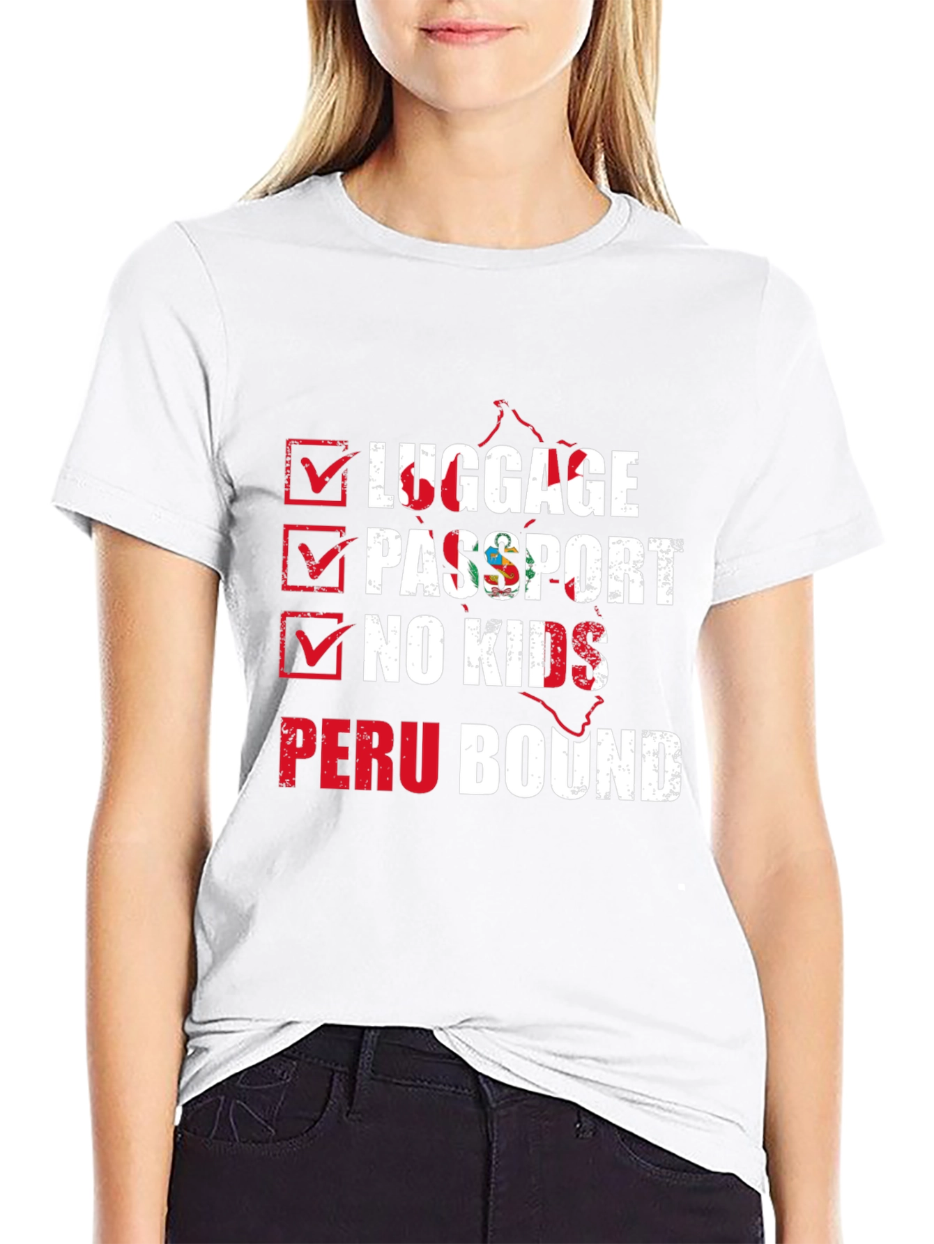Peru Bound Checklist Graphic T-Shirt