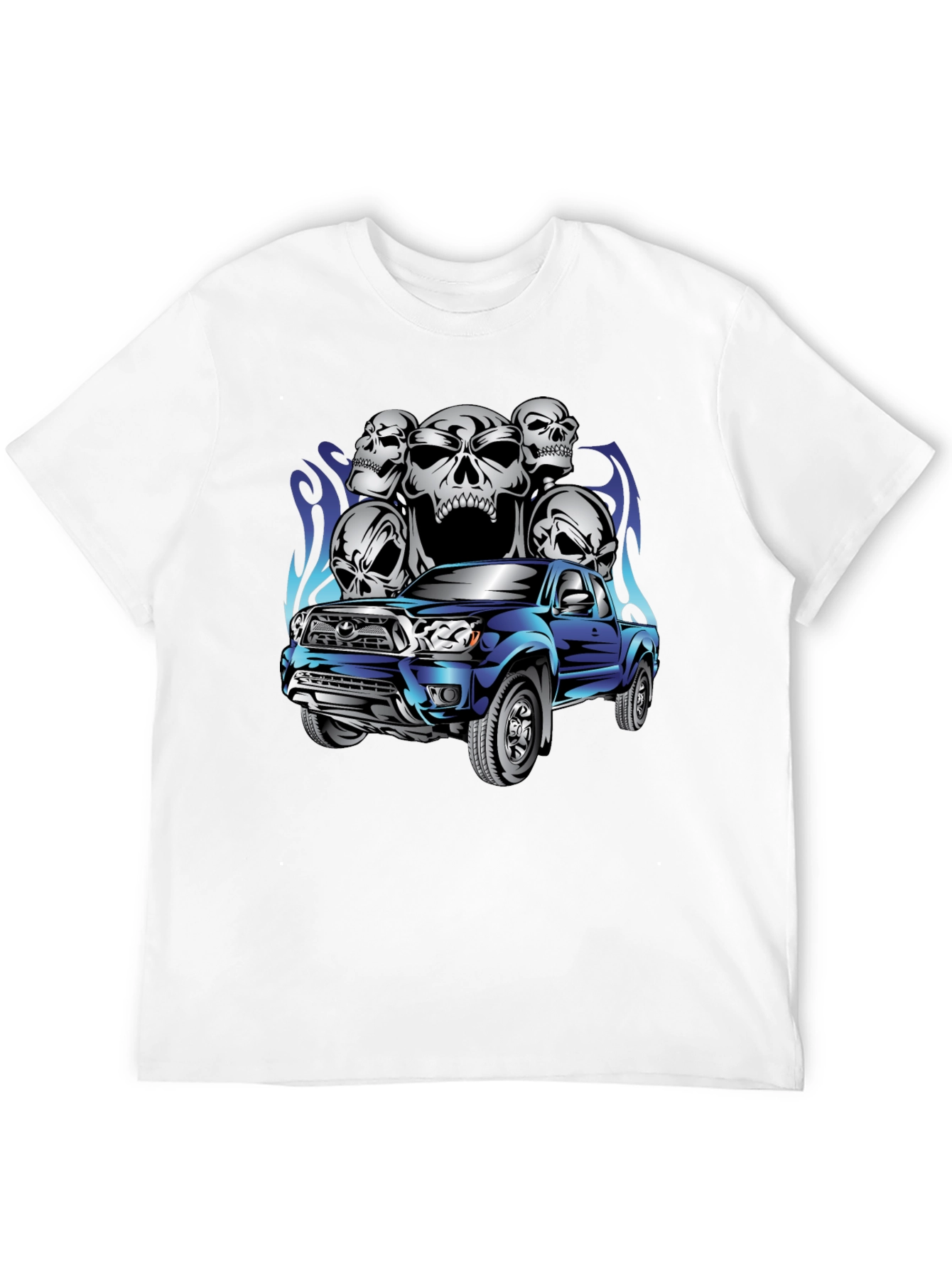 Truck & Skulls Graphic Tee - Black