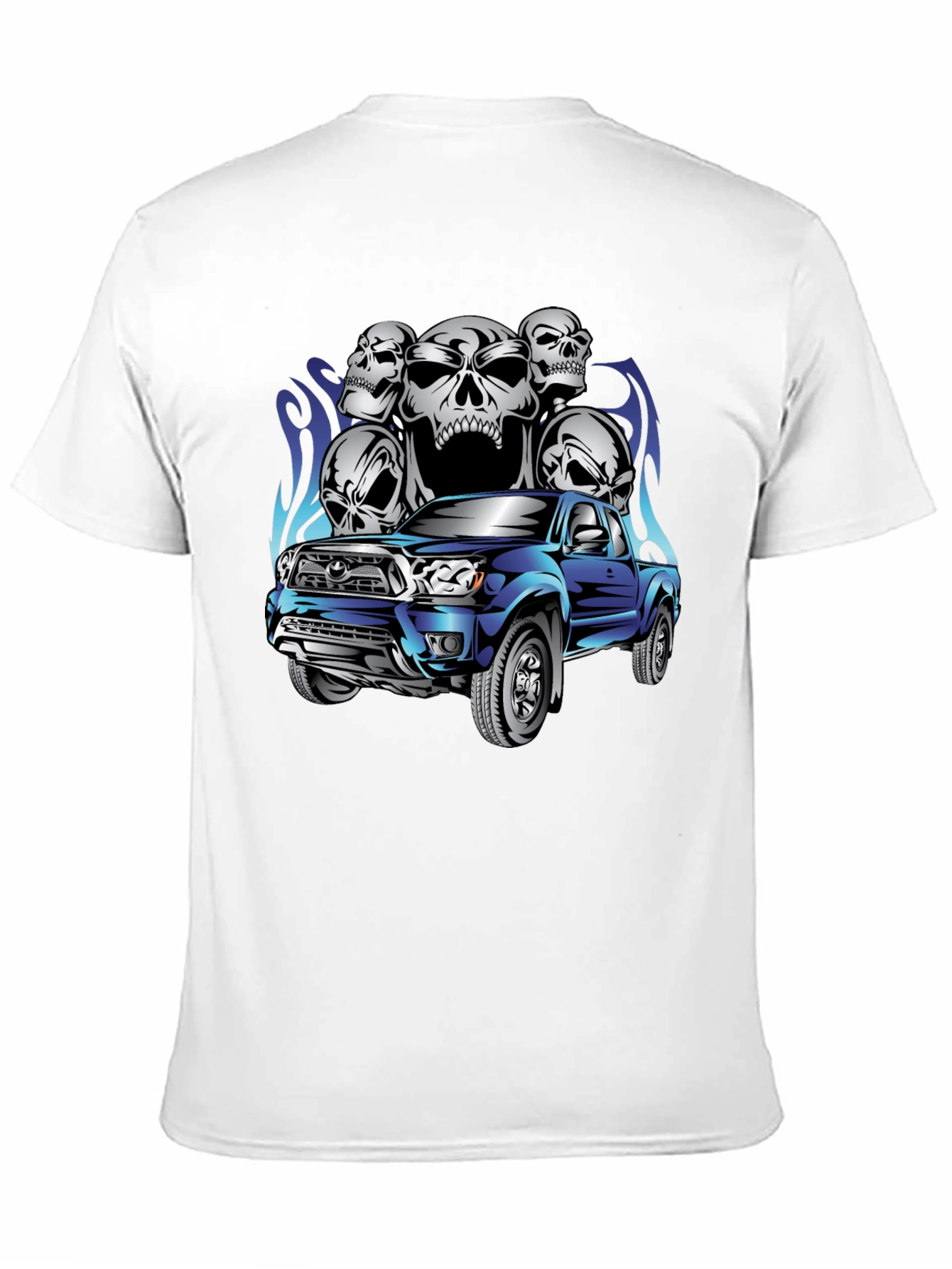 Truck & Skulls Graphic Tee - Black