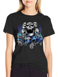 Truck & Skulls Graphic Tee - Black