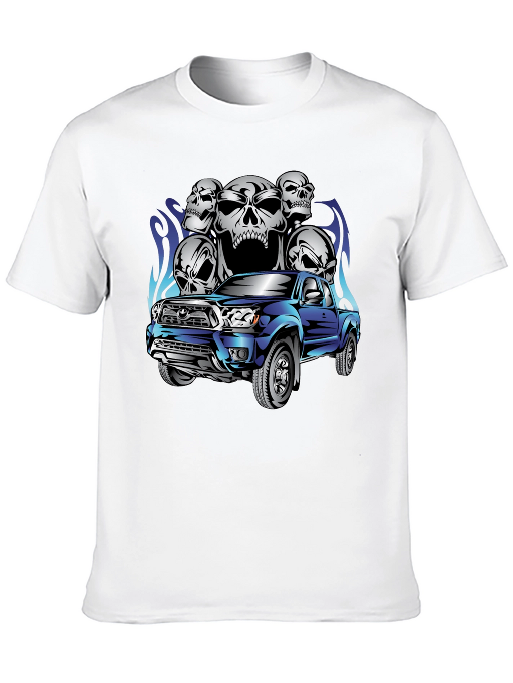 Truck & Skulls Graphic Tee - Black