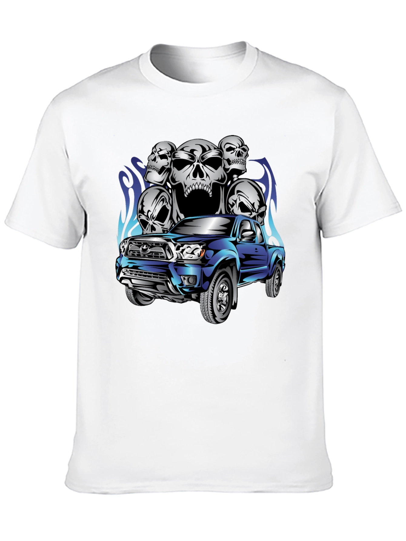 Truck & Skulls Graphic Tee - Black