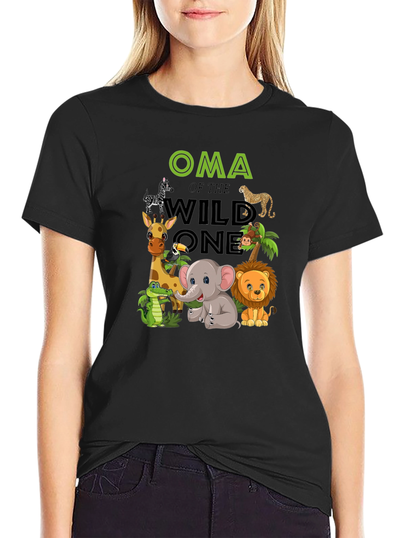 Oma of the Wild One Black T-Shirt