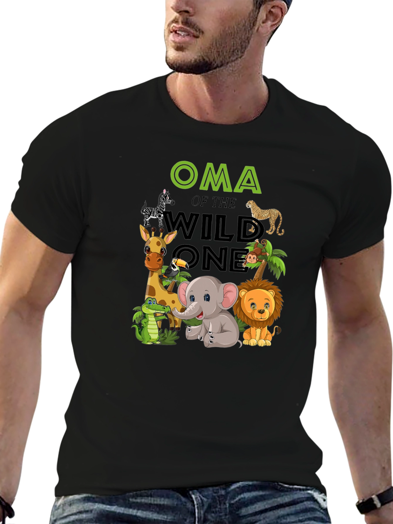 Oma of the Wild One Black T-Shirt