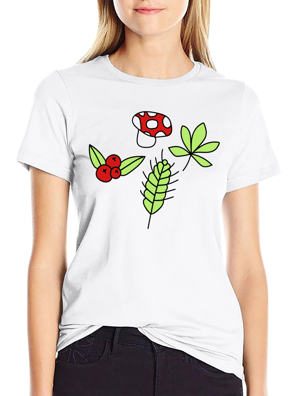 Nature Print Black T-Shirt