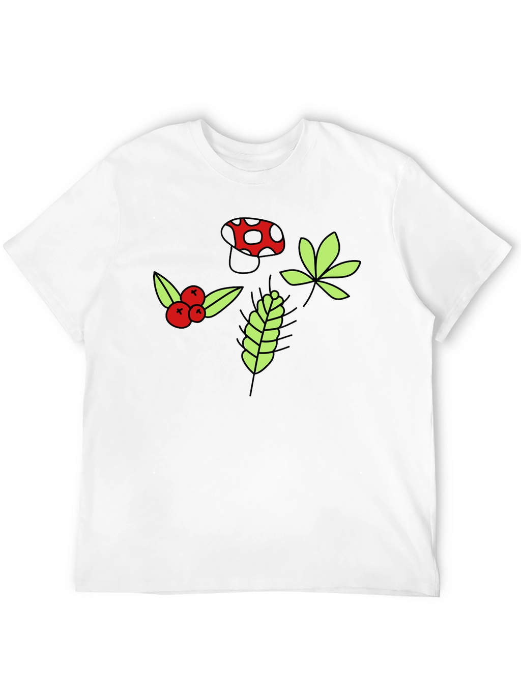 Nature Print Black T-Shirt