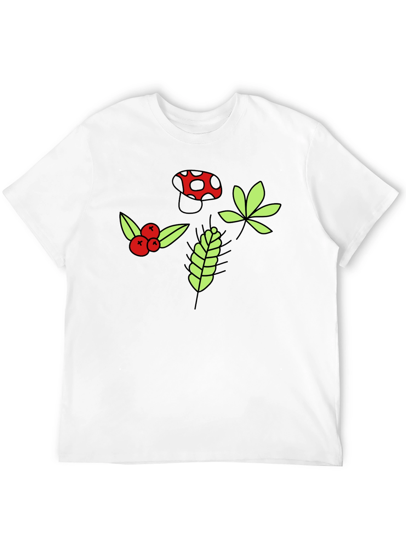 Nature Print Black T-Shirt