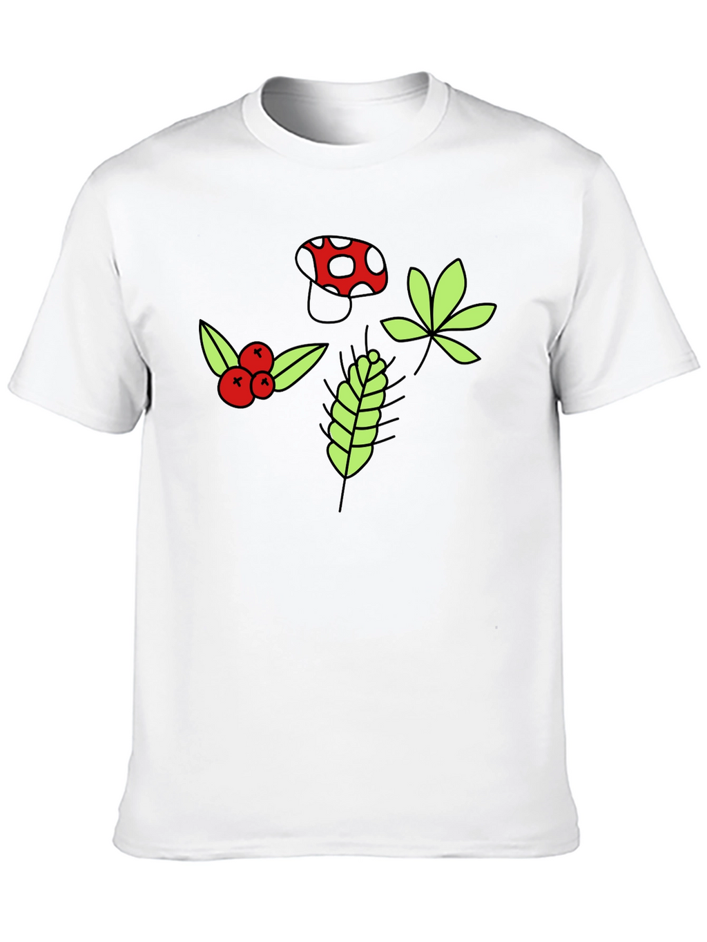 Nature Print Black T-Shirt
