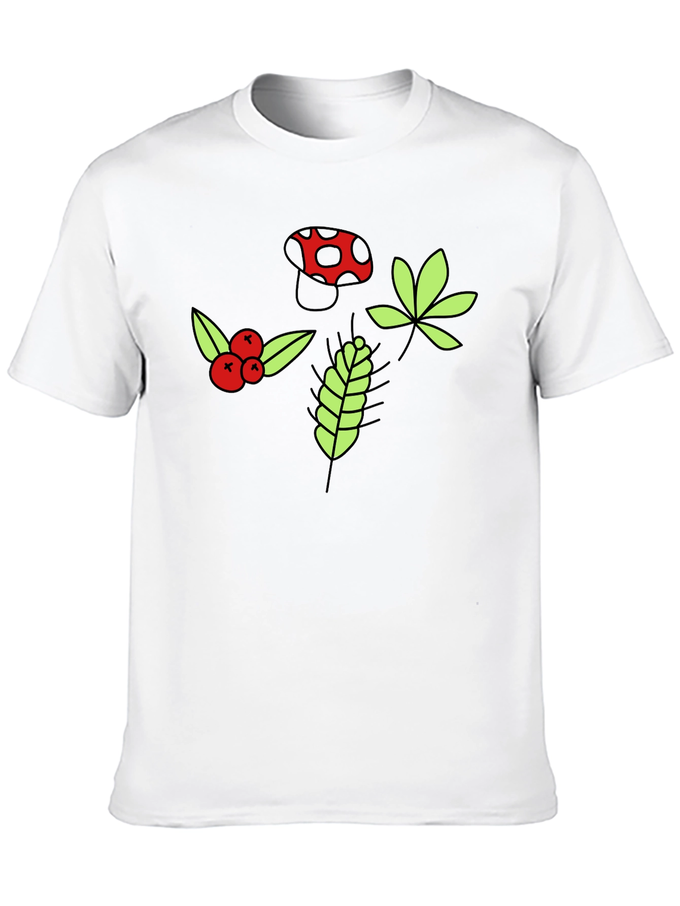 Nature Print Black T-Shirt