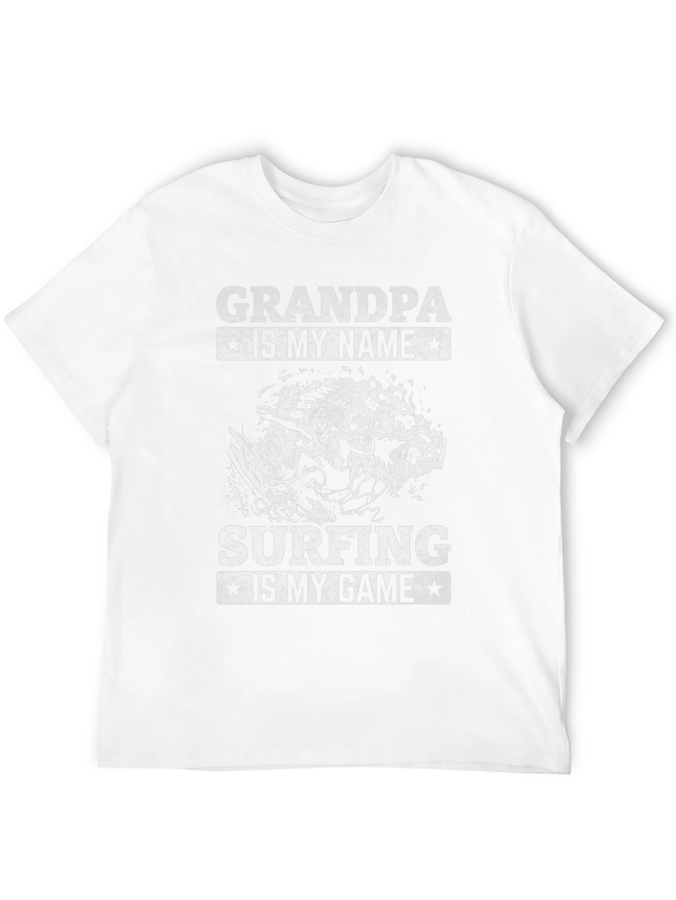 Grandpa Surfing T-Shirt - Black Graphic Tee