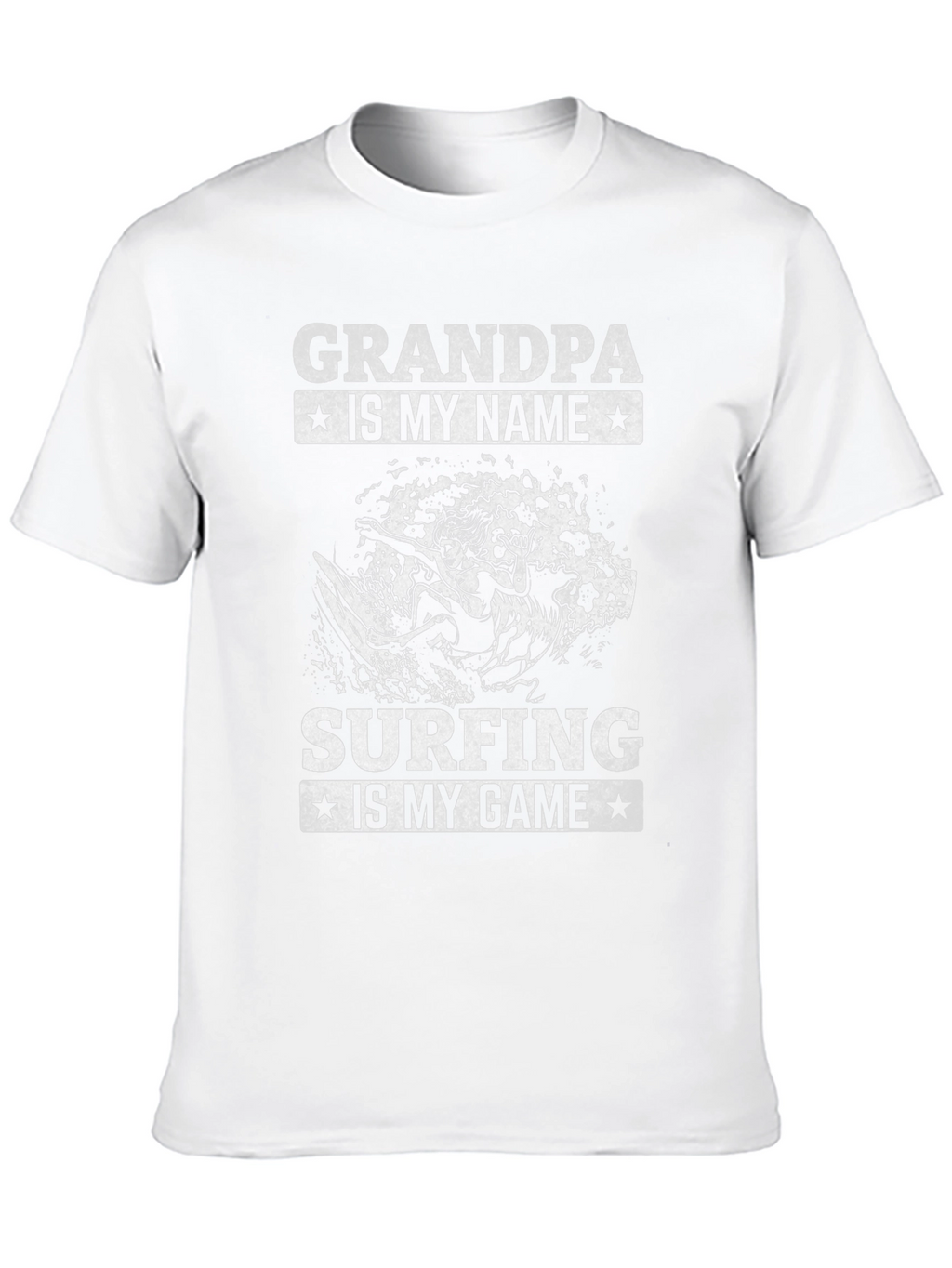Grandpa Surfing T-Shirt - Black Graphic Tee