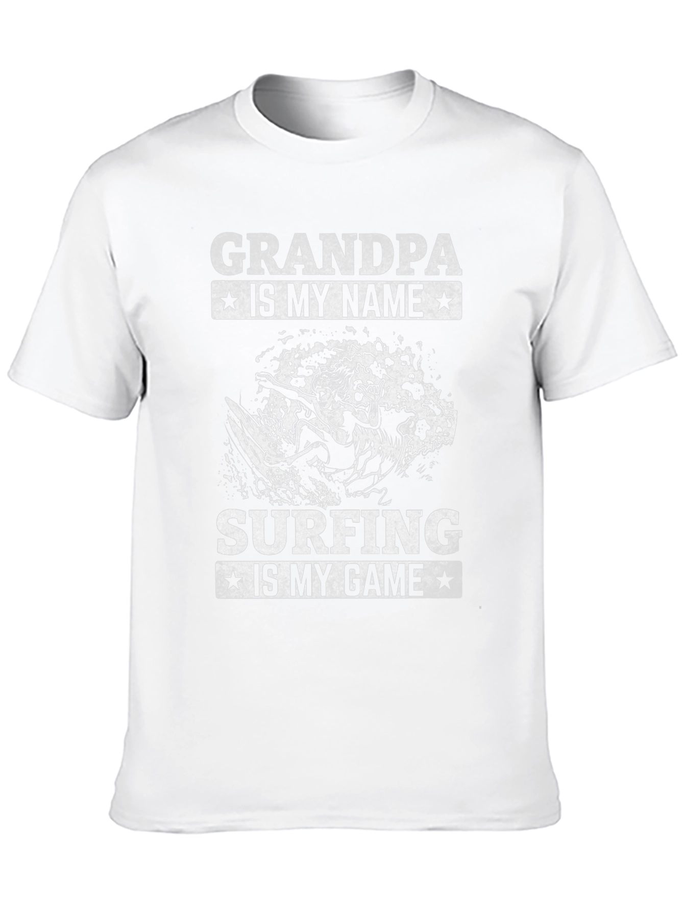 Grandpa Surfing T-Shirt - Black Graphic Tee