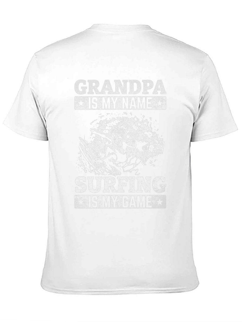 Grandpa Surfing T-Shirt - Black Graphic Tee