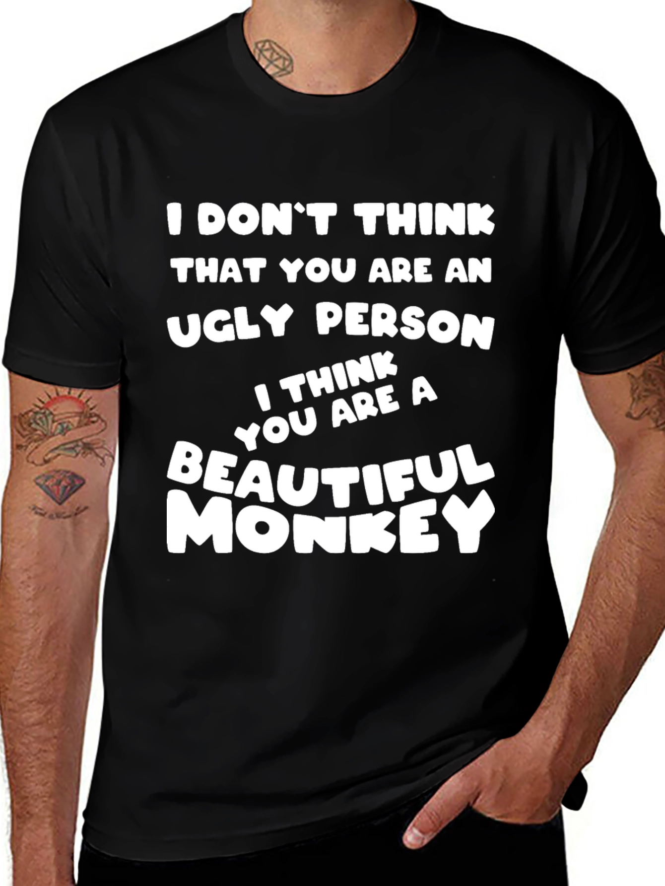 Funny Monkey Graphic T-Shirt - Humorous Novelty Tee