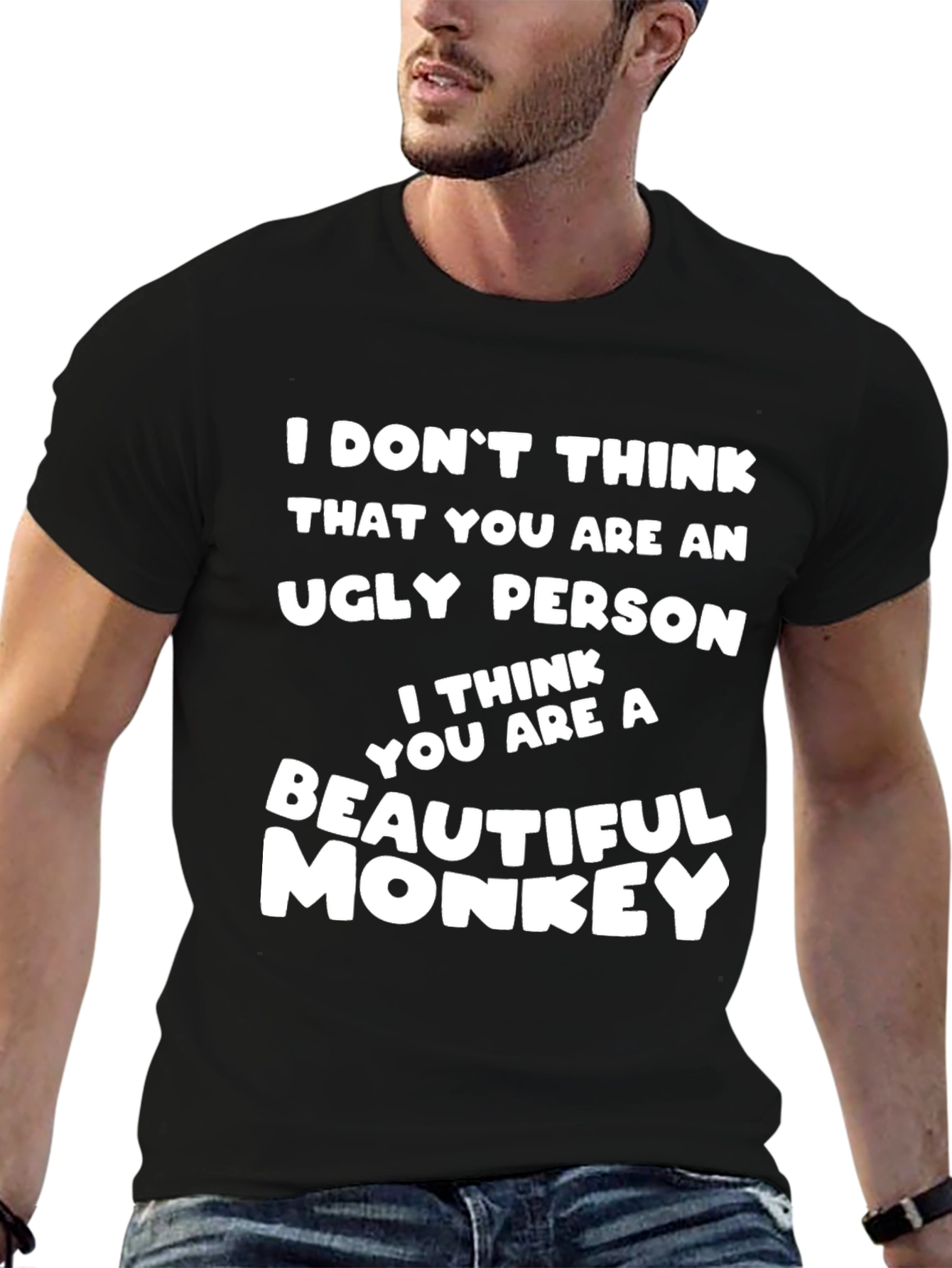 Funny Monkey Graphic T-Shirt - Humorous Novelty Tee