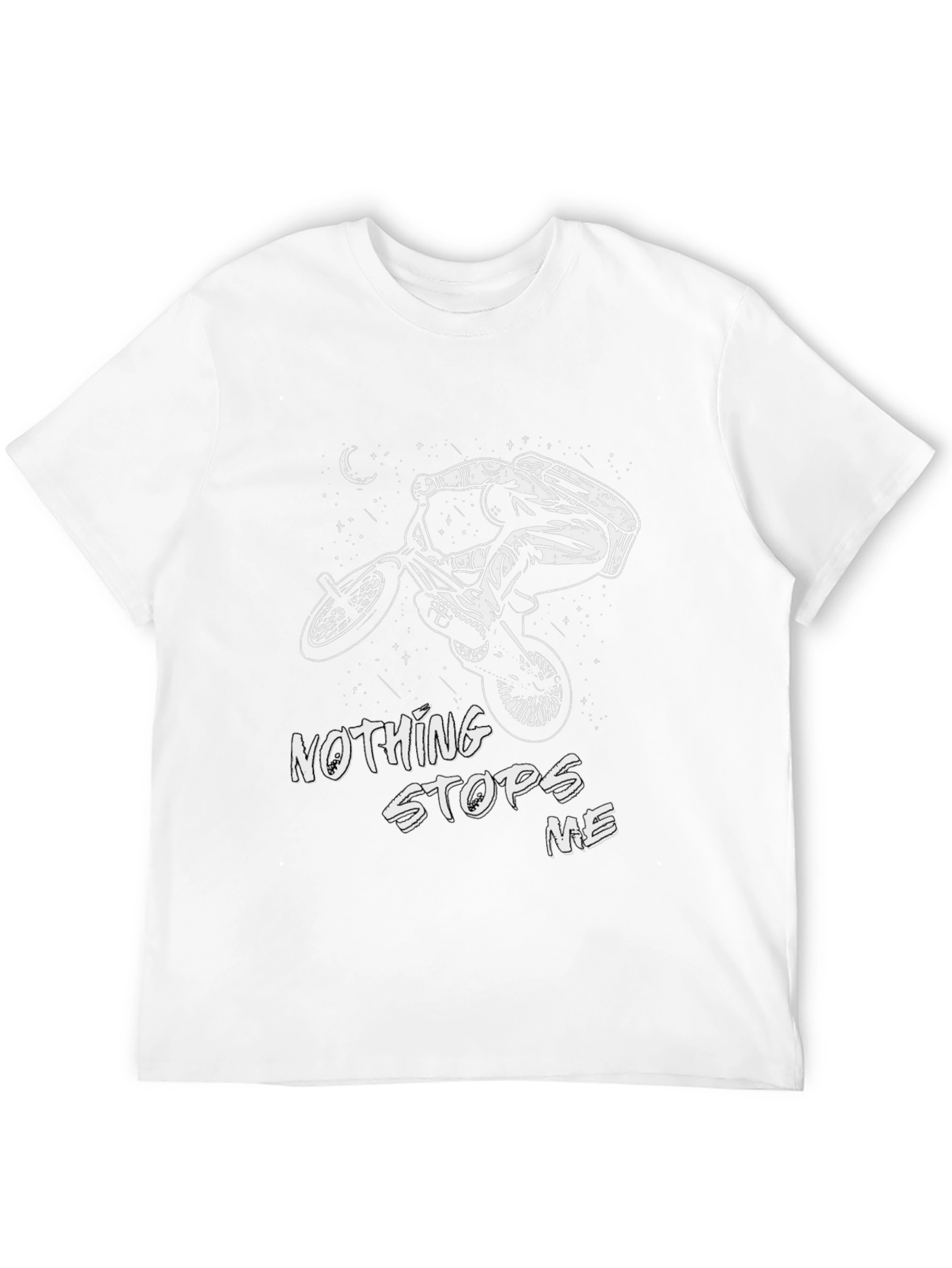 BMX Rider Graphic Tee - Nothing Stops Me Black Cotton T-Shirt