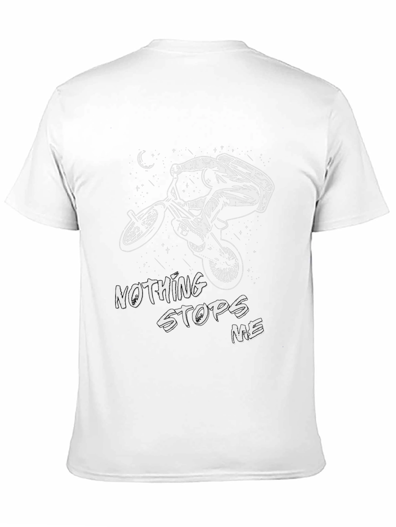 BMX Rider Graphic Tee - Nothing Stops Me Black Cotton T-Shirt