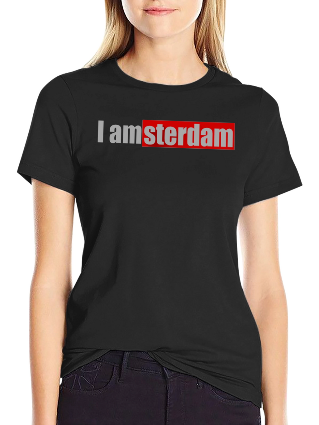 I amsterdam Black T-Shirt Trendy Graphic Tee