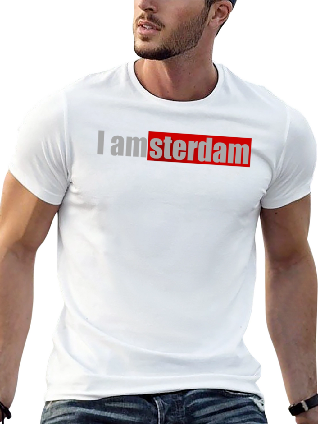 I amsterdam Black T-Shirt Trendy Graphic Tee