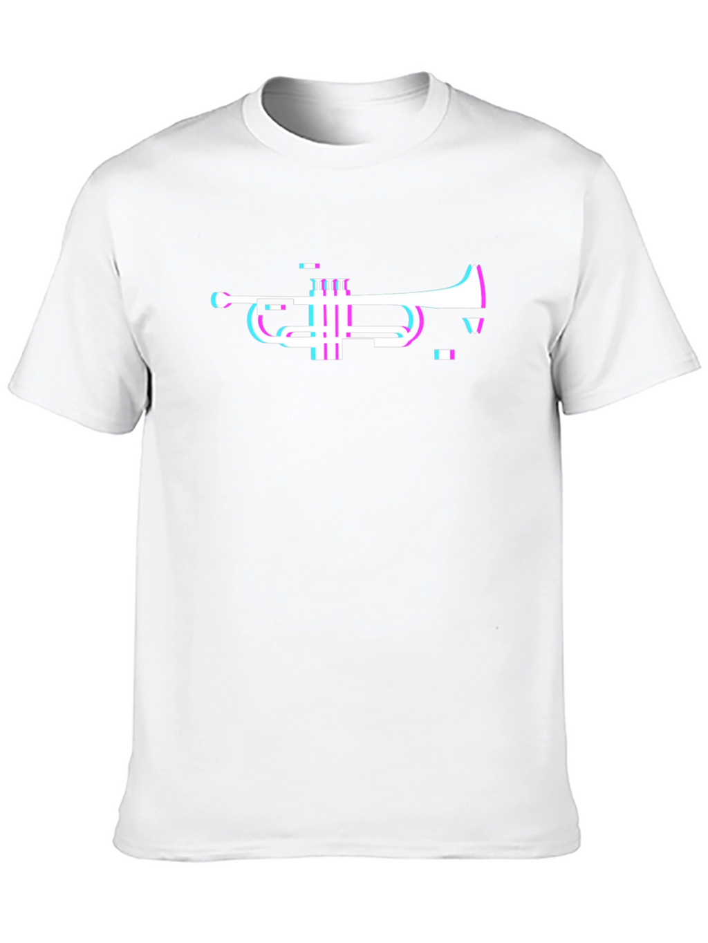 Glitch Trumpet Graphic Black T-Shirt