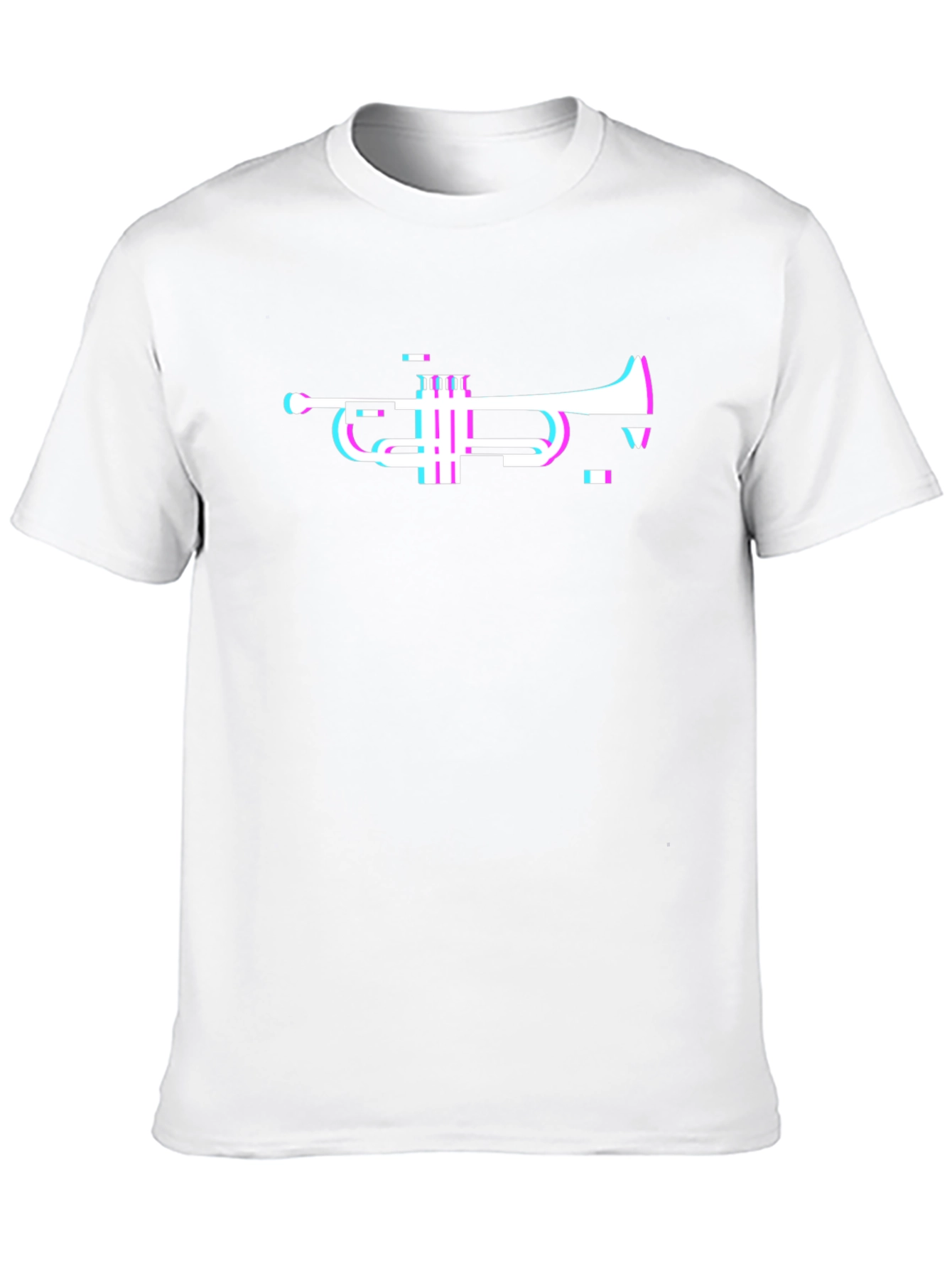Glitch Trumpet Graphic Black T-Shirt