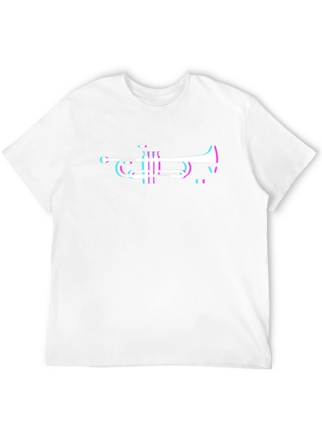 Glitch Trumpet Graphic Black T-Shirt
