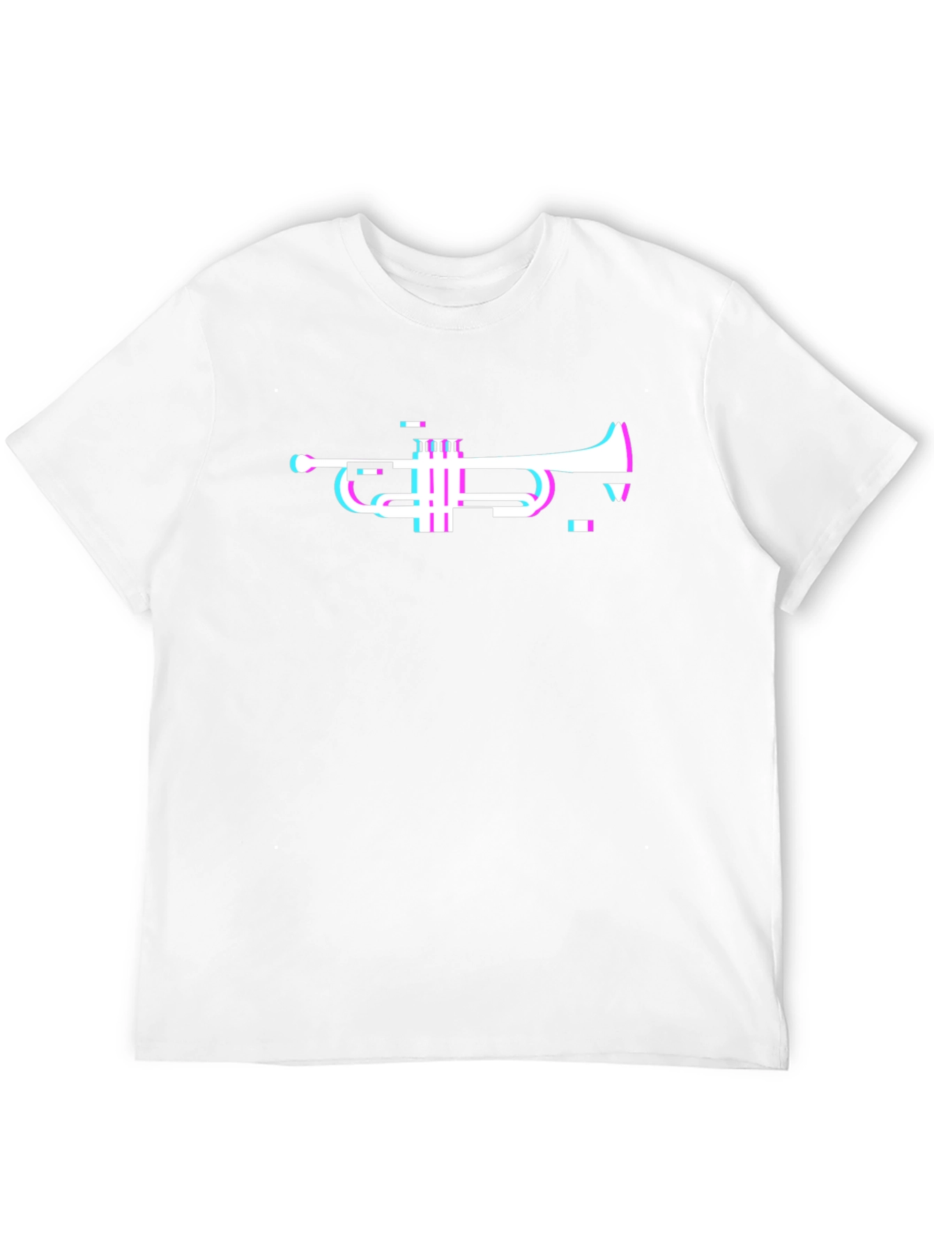 Glitch Trumpet Graphic Black T-Shirt