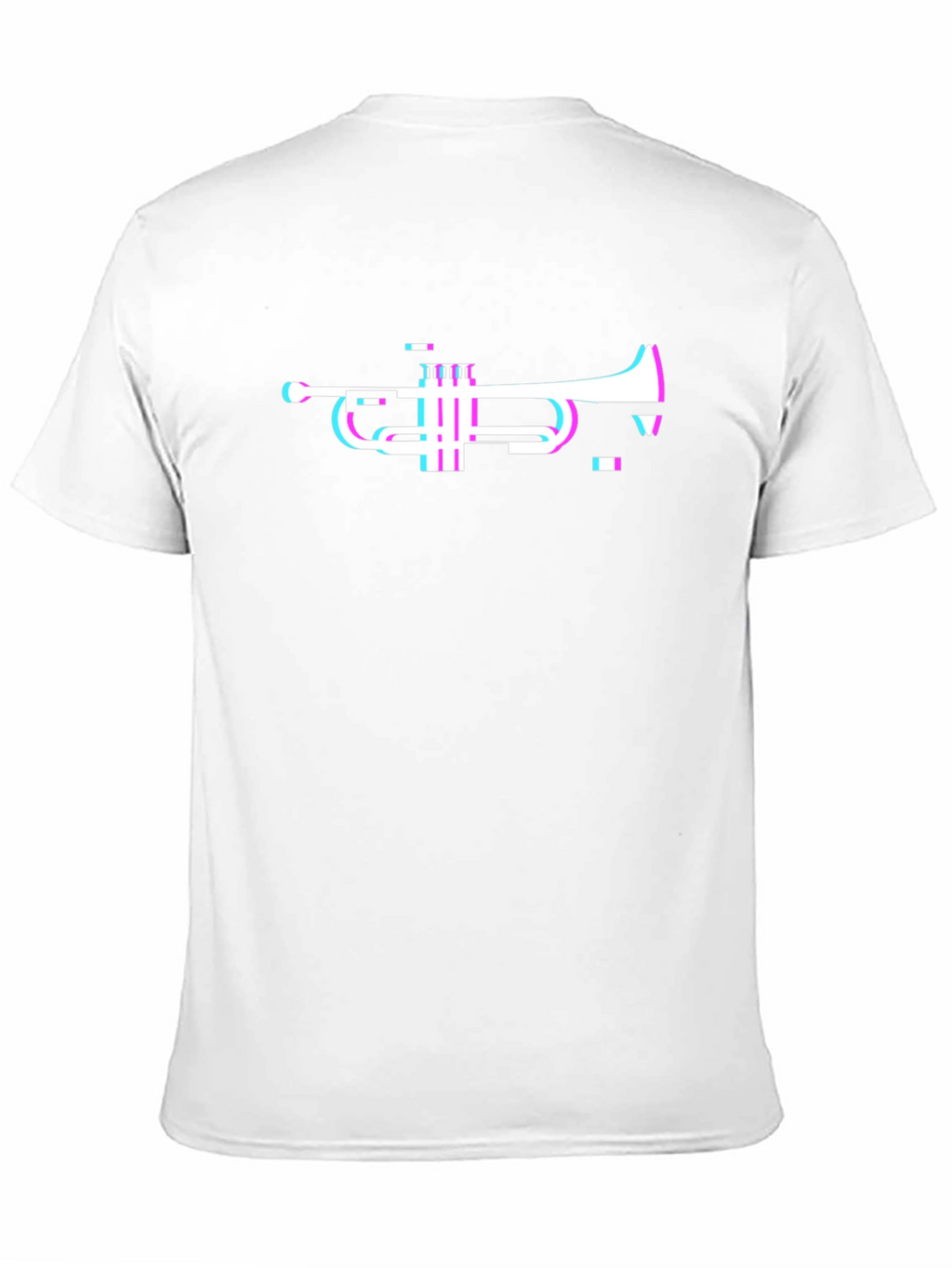 Glitch Trumpet Graphic Black T-Shirt