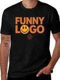 Funny Logo Graphic Tee - Black Casual T-Shirt