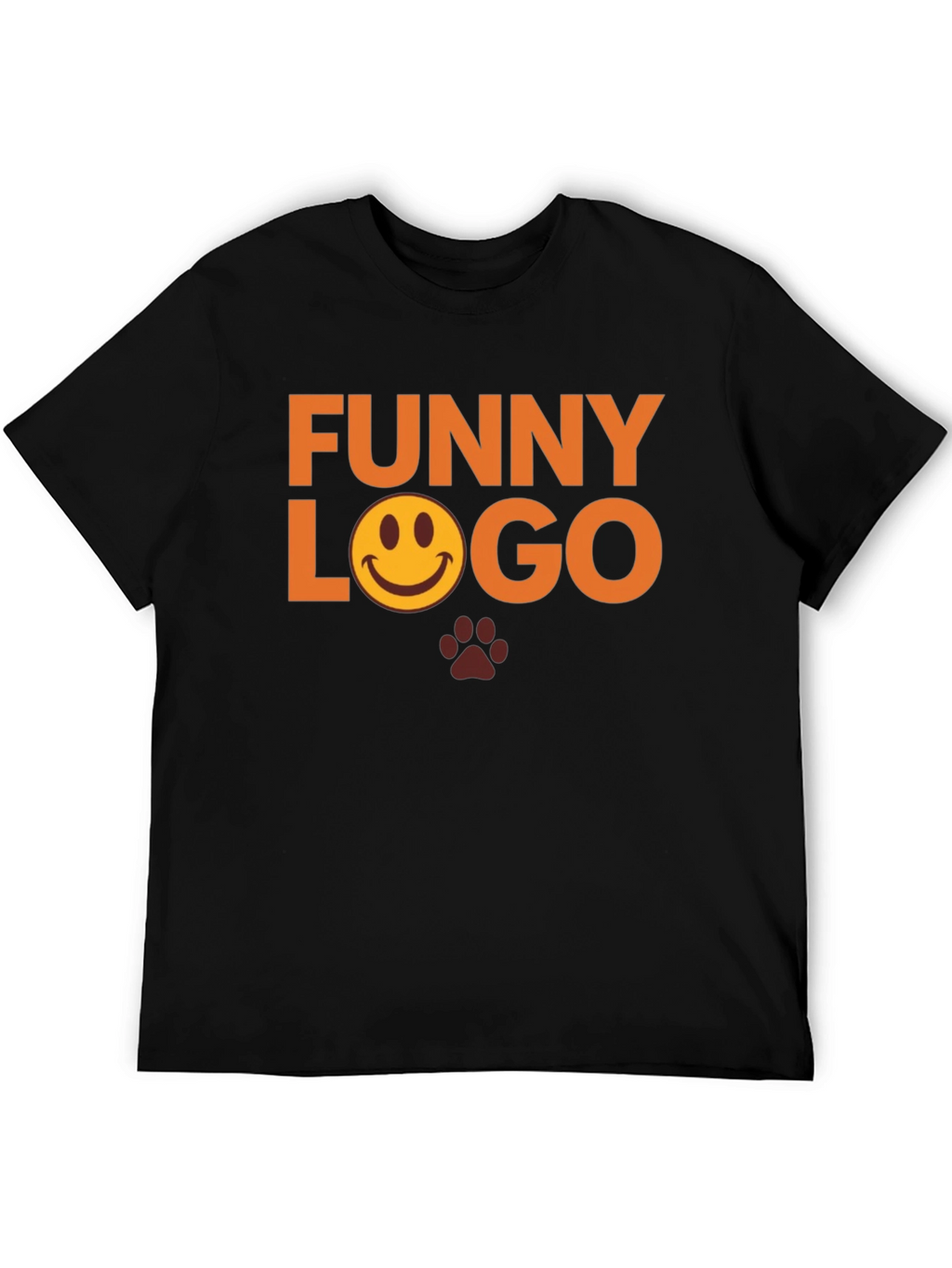 Funny Logo Graphic Tee - Black Casual T-Shirt