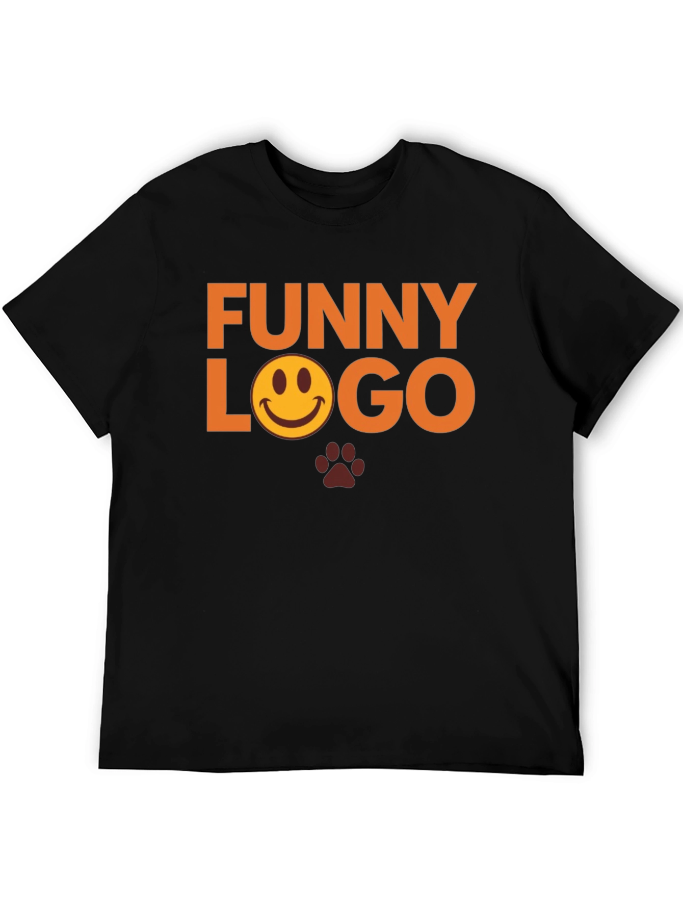 Funny Logo Graphic Tee - Black Casual T-Shirt