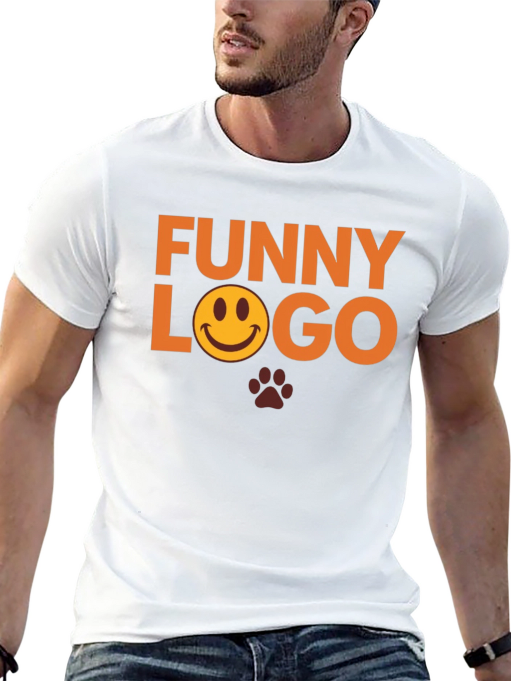 Funny Logo Graphic Tee - Black Casual T-Shirt