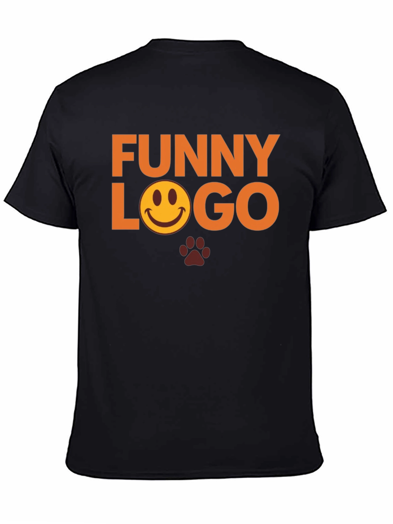 Funny Logo Graphic Tee - Black Casual T-Shirt