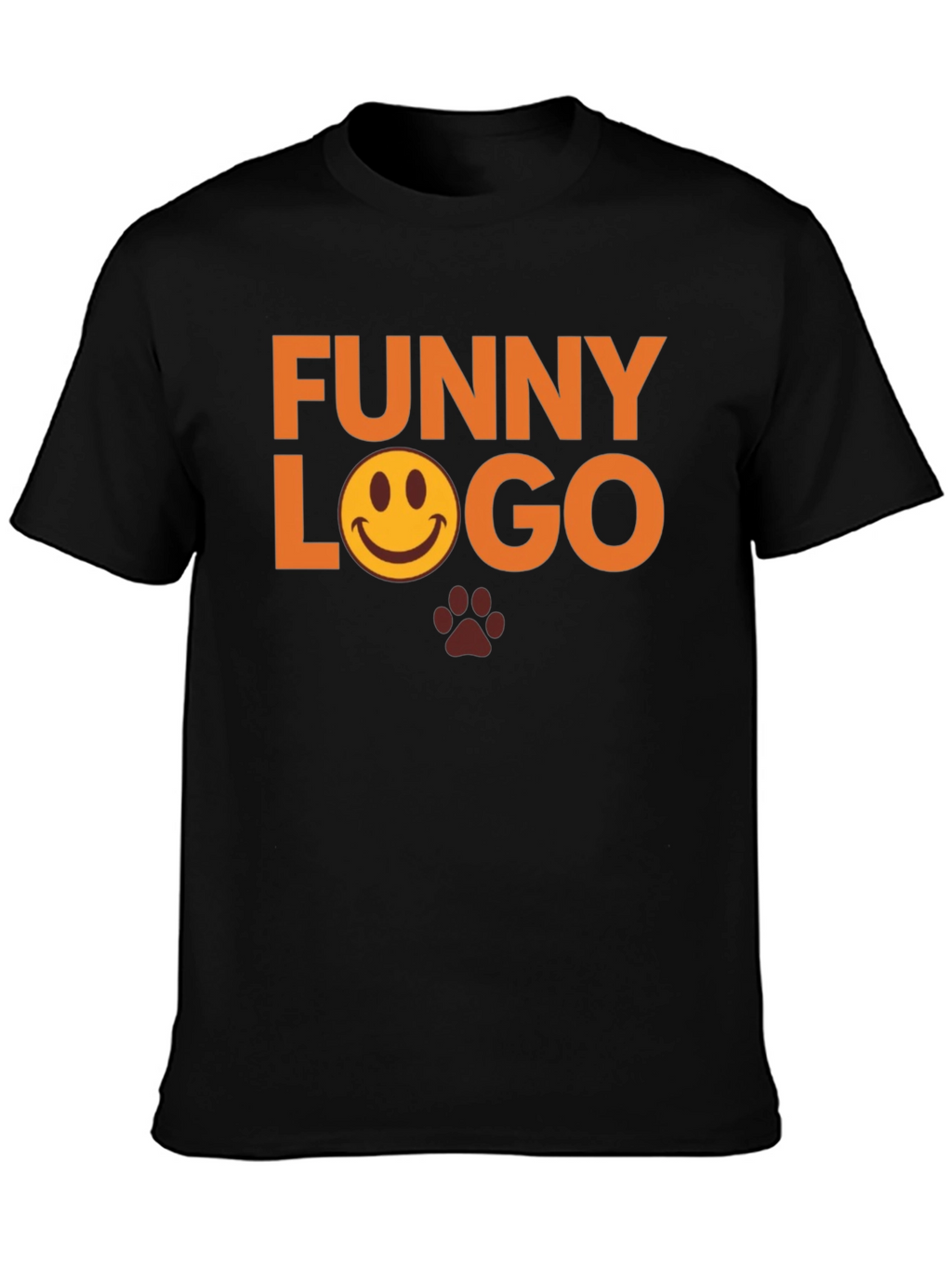 Funny Logo Graphic Tee - Black Casual T-Shirt