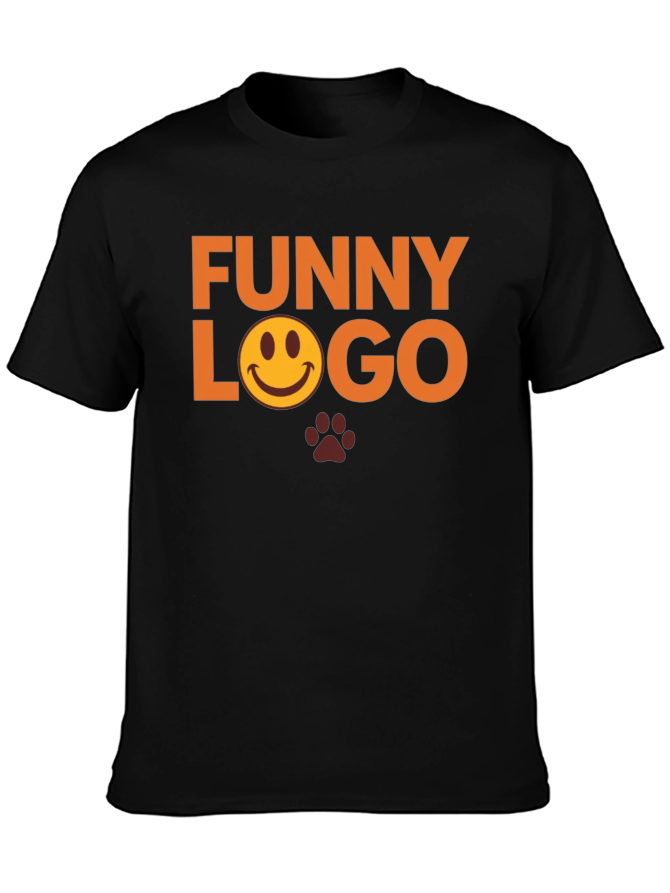 Funny Logo Graphic Tee - Black Casual T-Shirt