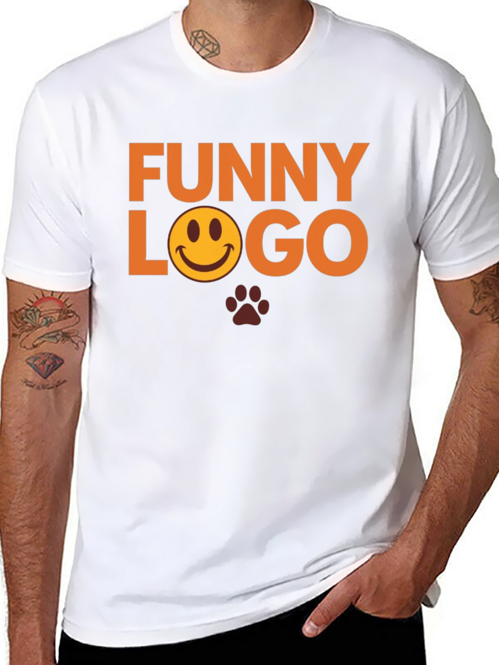 Funny Logo Graphic Tee - Black Casual T-Shirt
