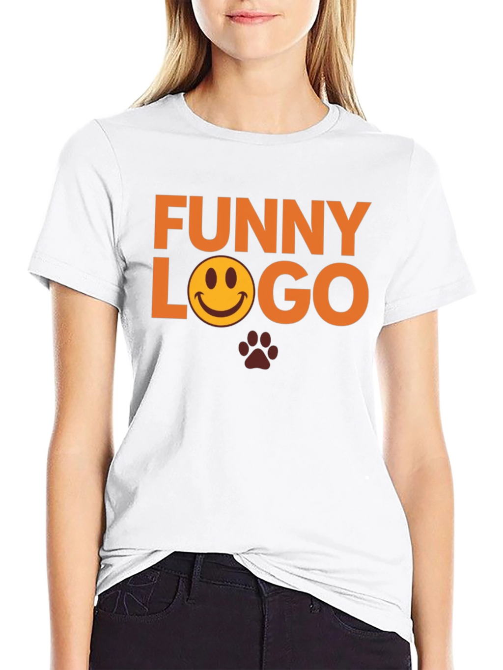 Funny Logo Graphic Tee - Black Casual T-Shirt