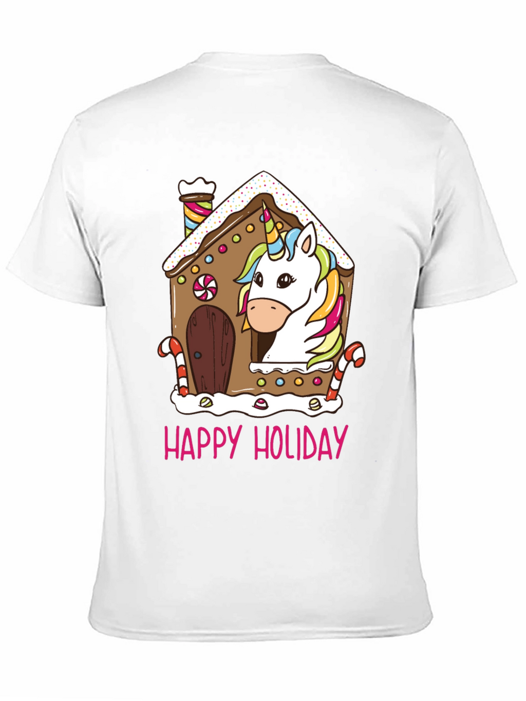 Unicorn Holiday Gingerbread House Graphic Tee