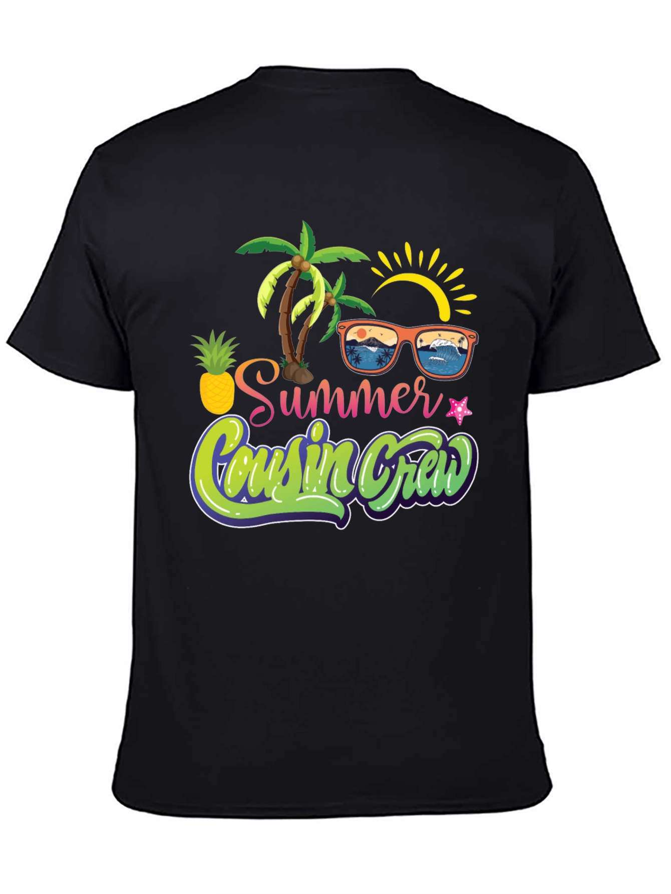 Summer Cousin Crew Black Graphic Tee