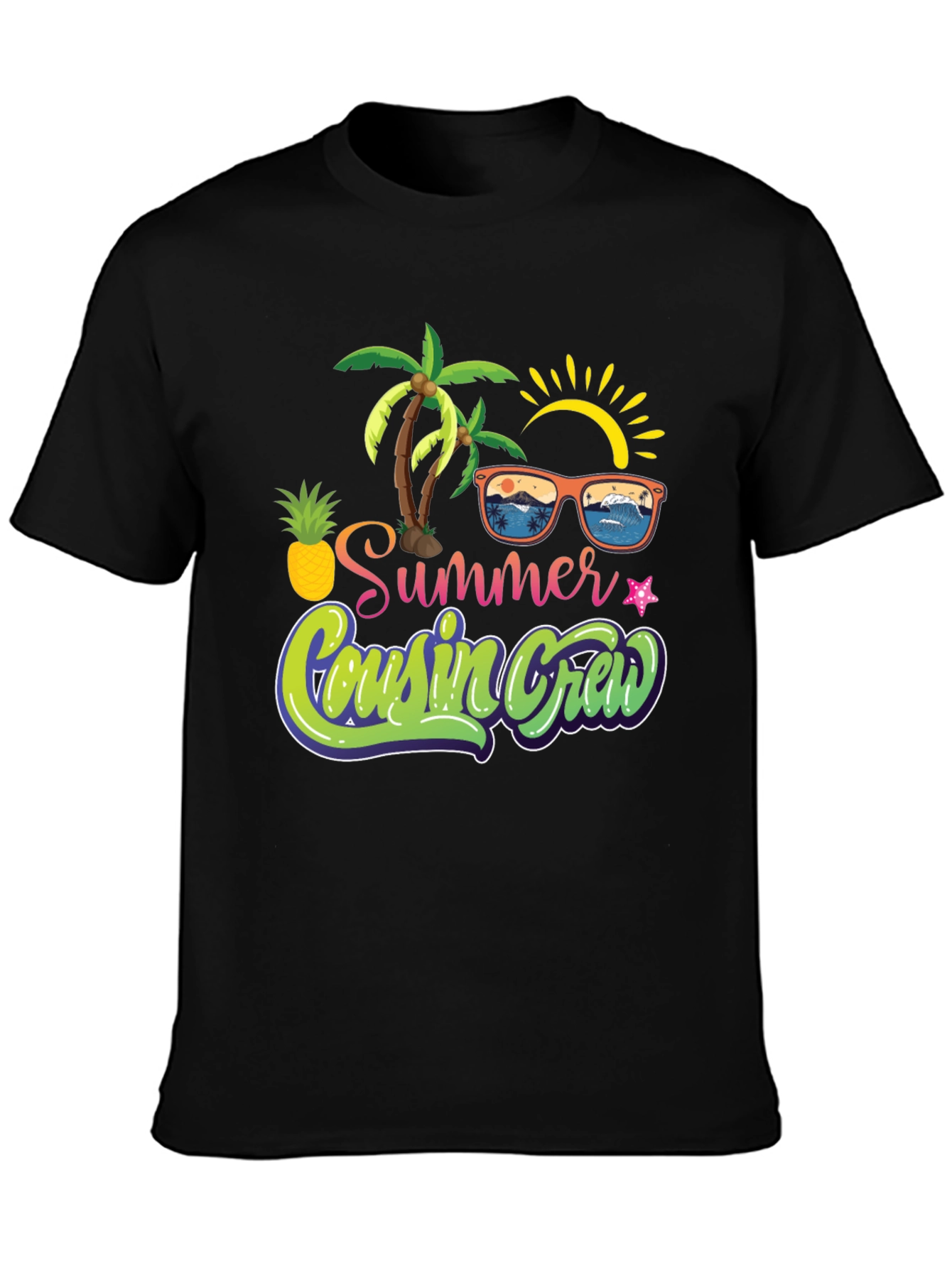 Summer Cousin Crew Black Graphic Tee