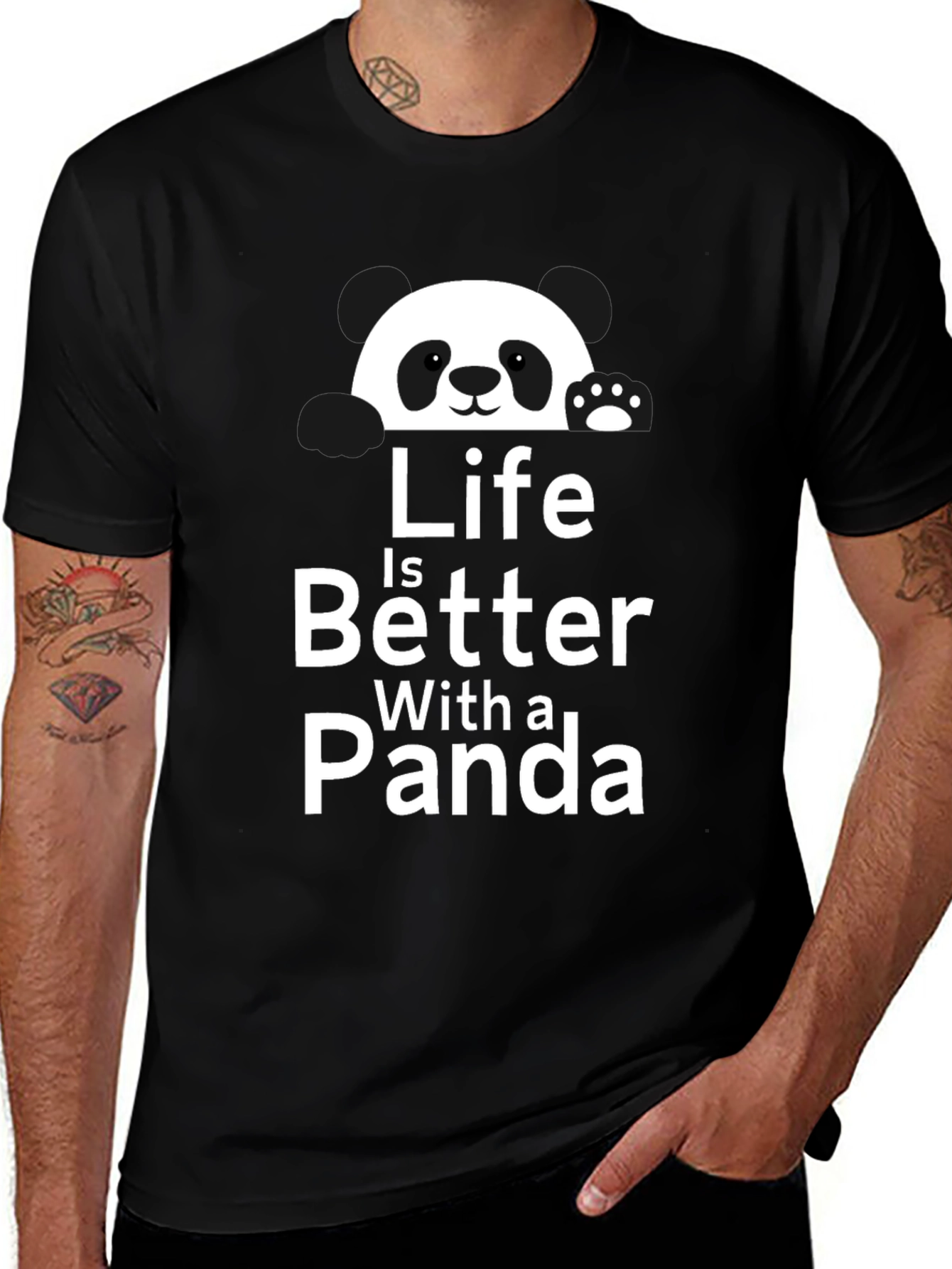 Life is Better with a Panda Graphic T-Shirt
