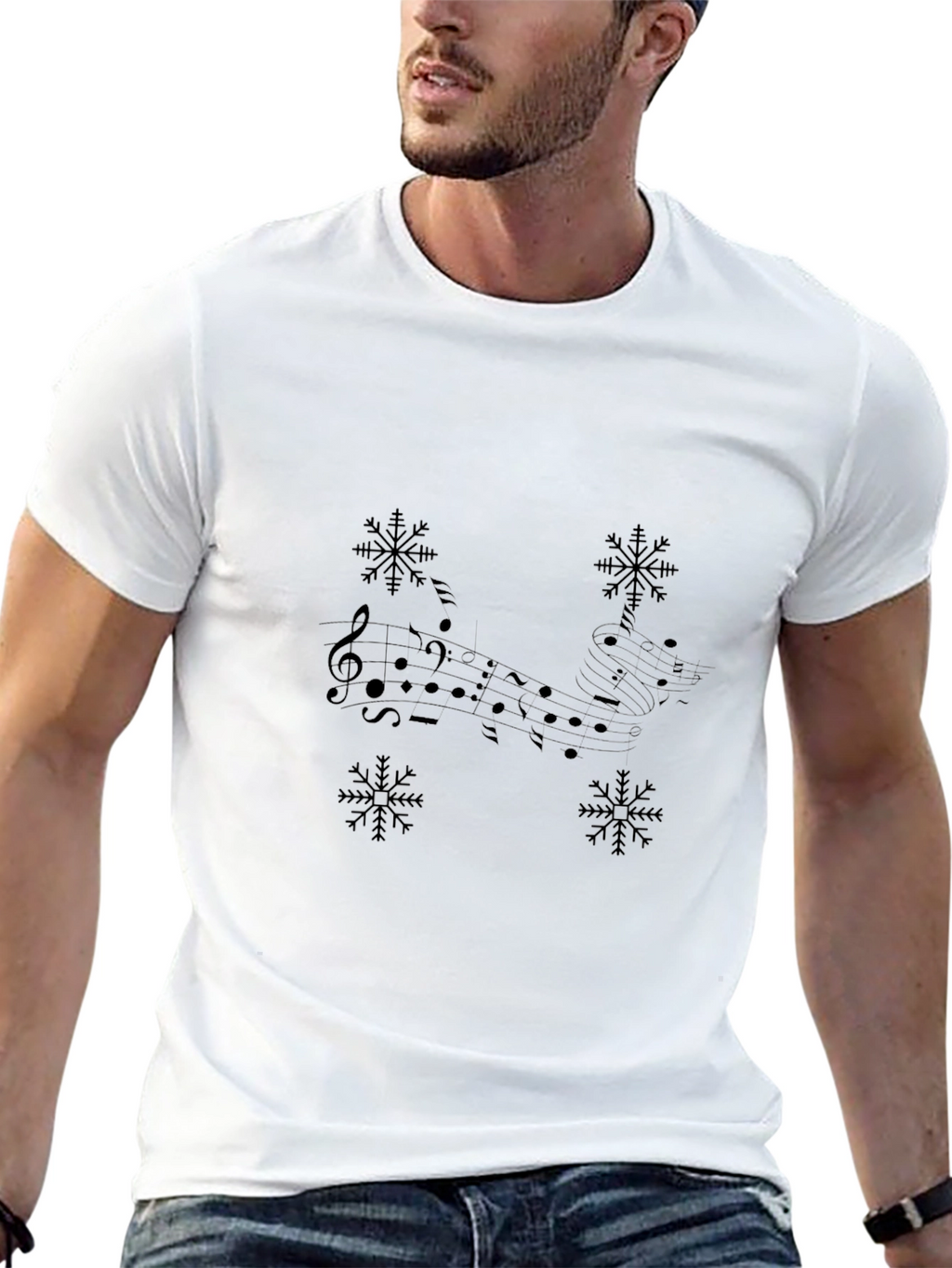 Musical Snowflake Black Tee