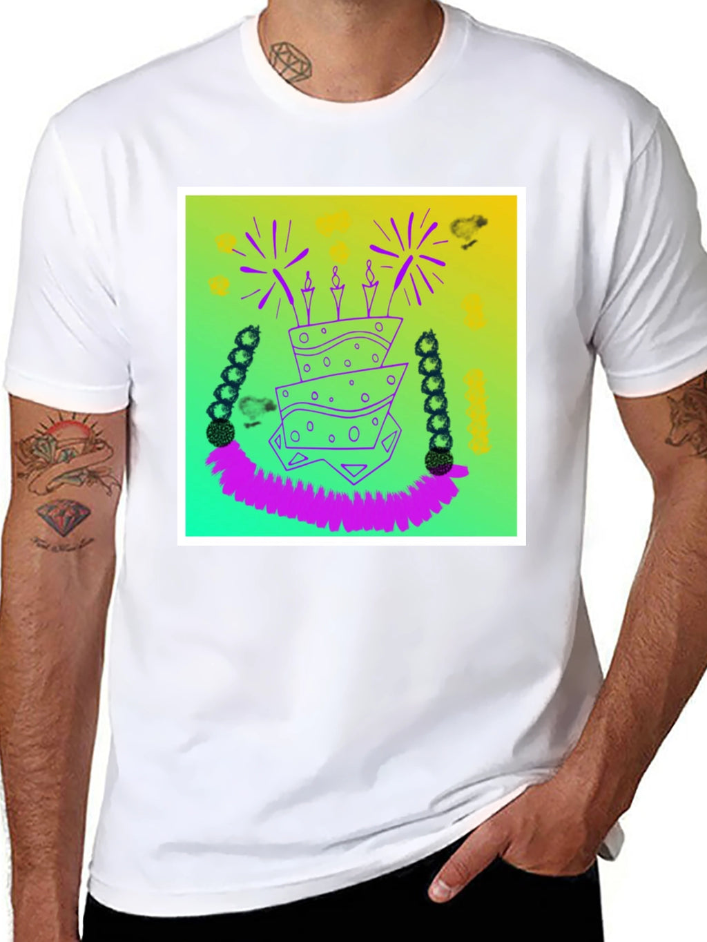 Whimsical Birthday Cake Graphic Tee