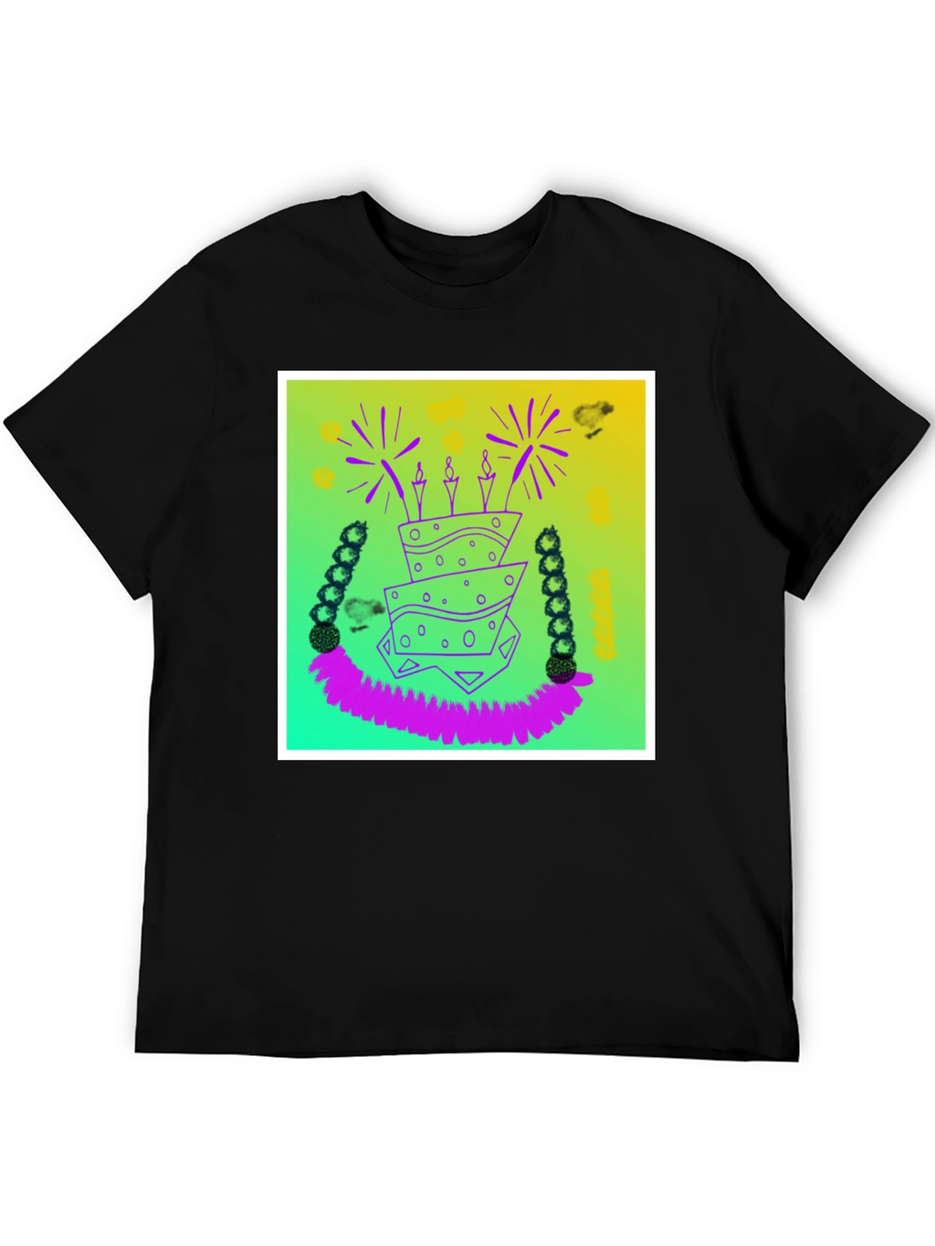 Whimsical Birthday Cake Graphic Tee