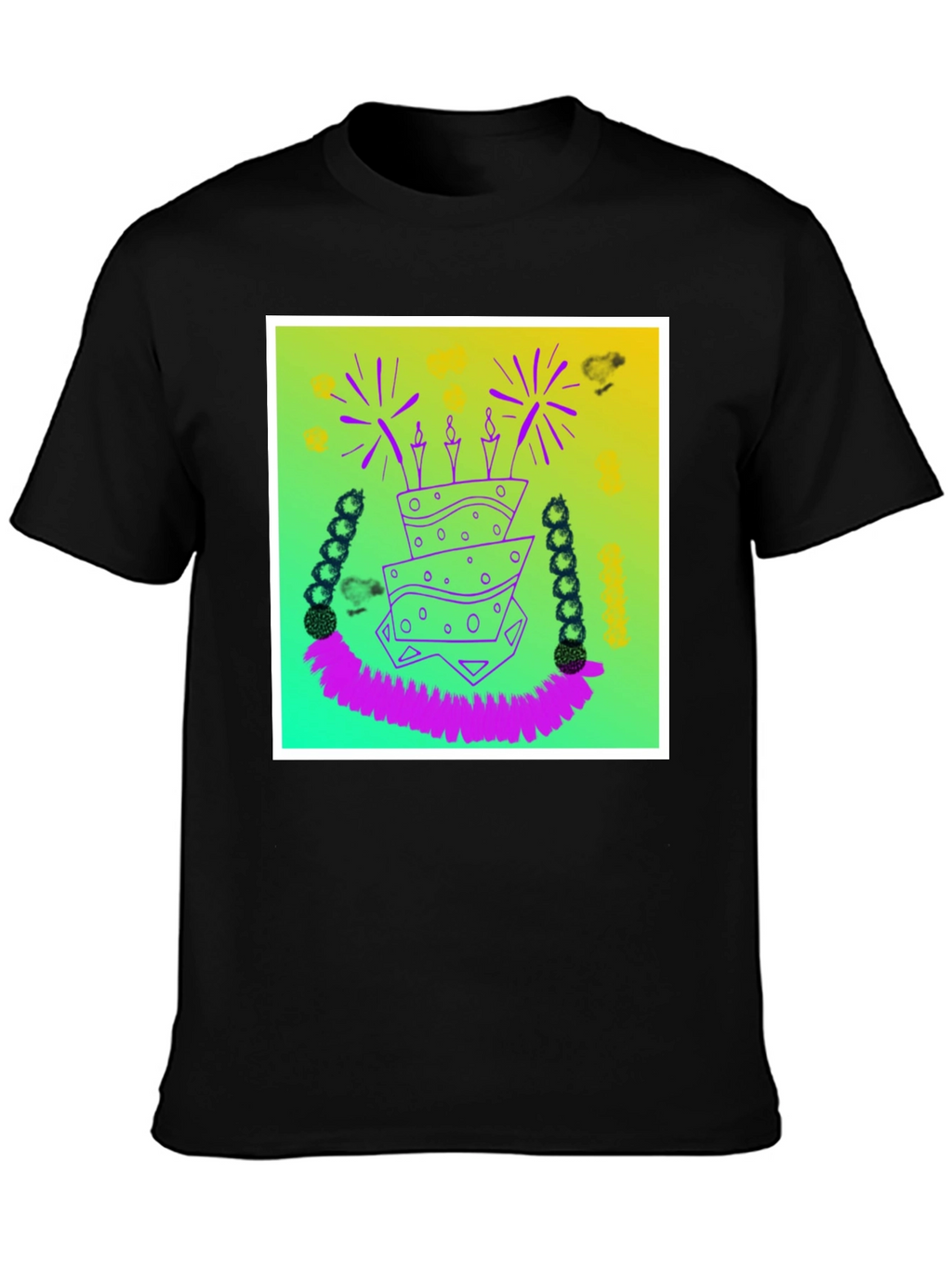 Whimsical Birthday Cake Graphic Tee