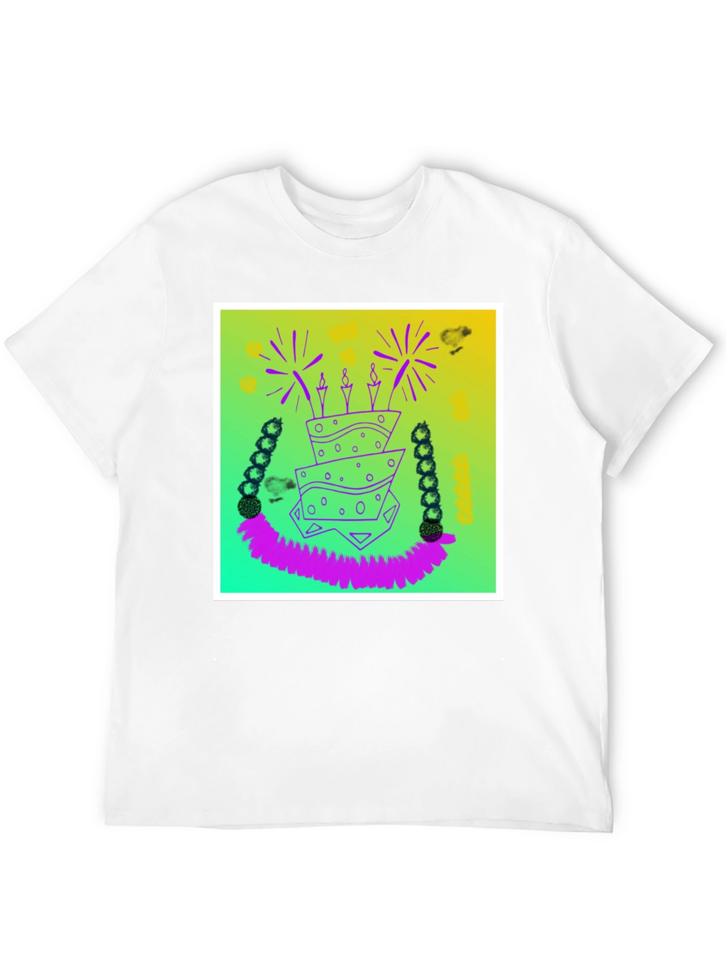 Whimsical Birthday Cake Graphic Tee