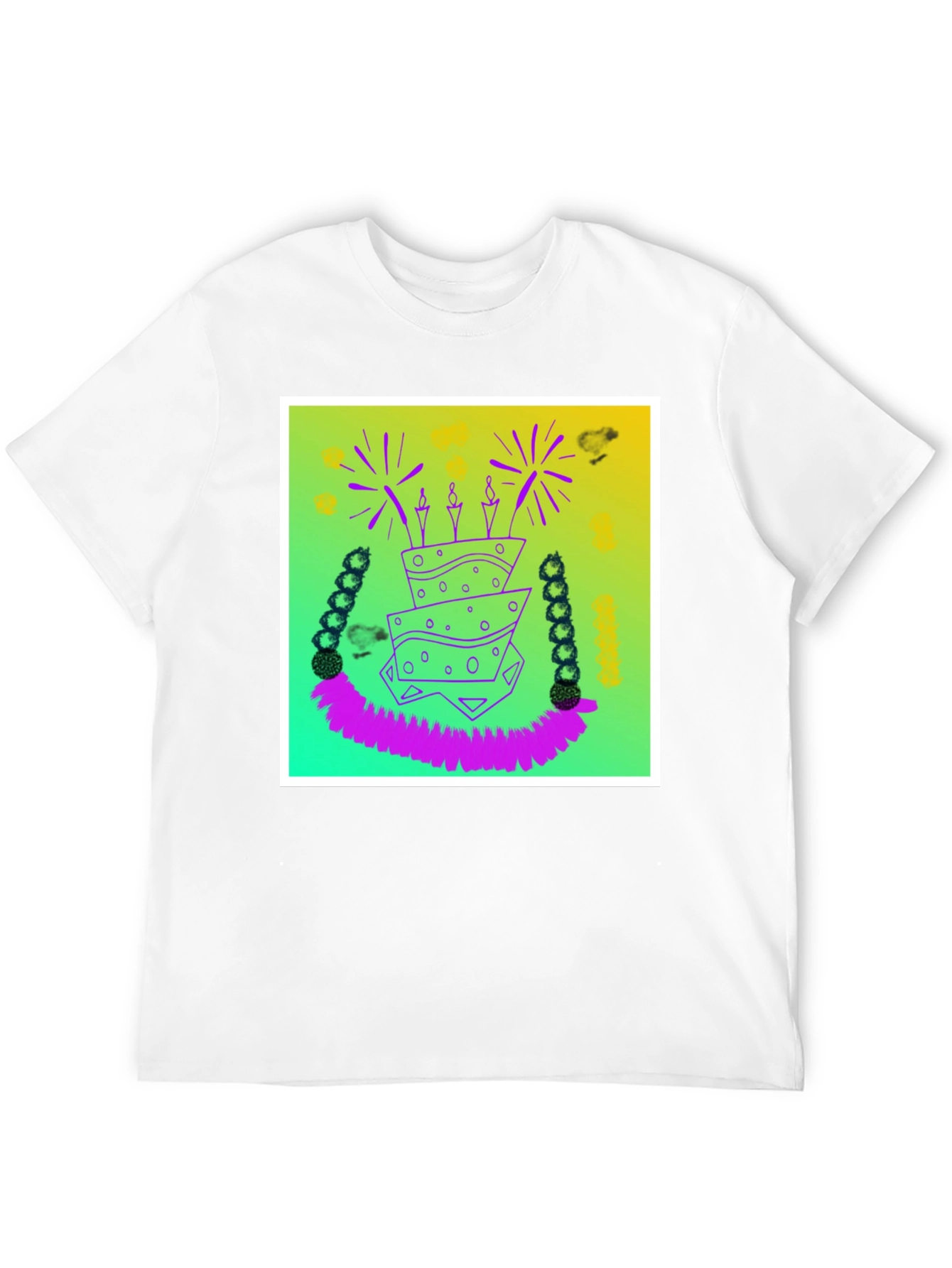 Whimsical Birthday Cake Graphic Tee