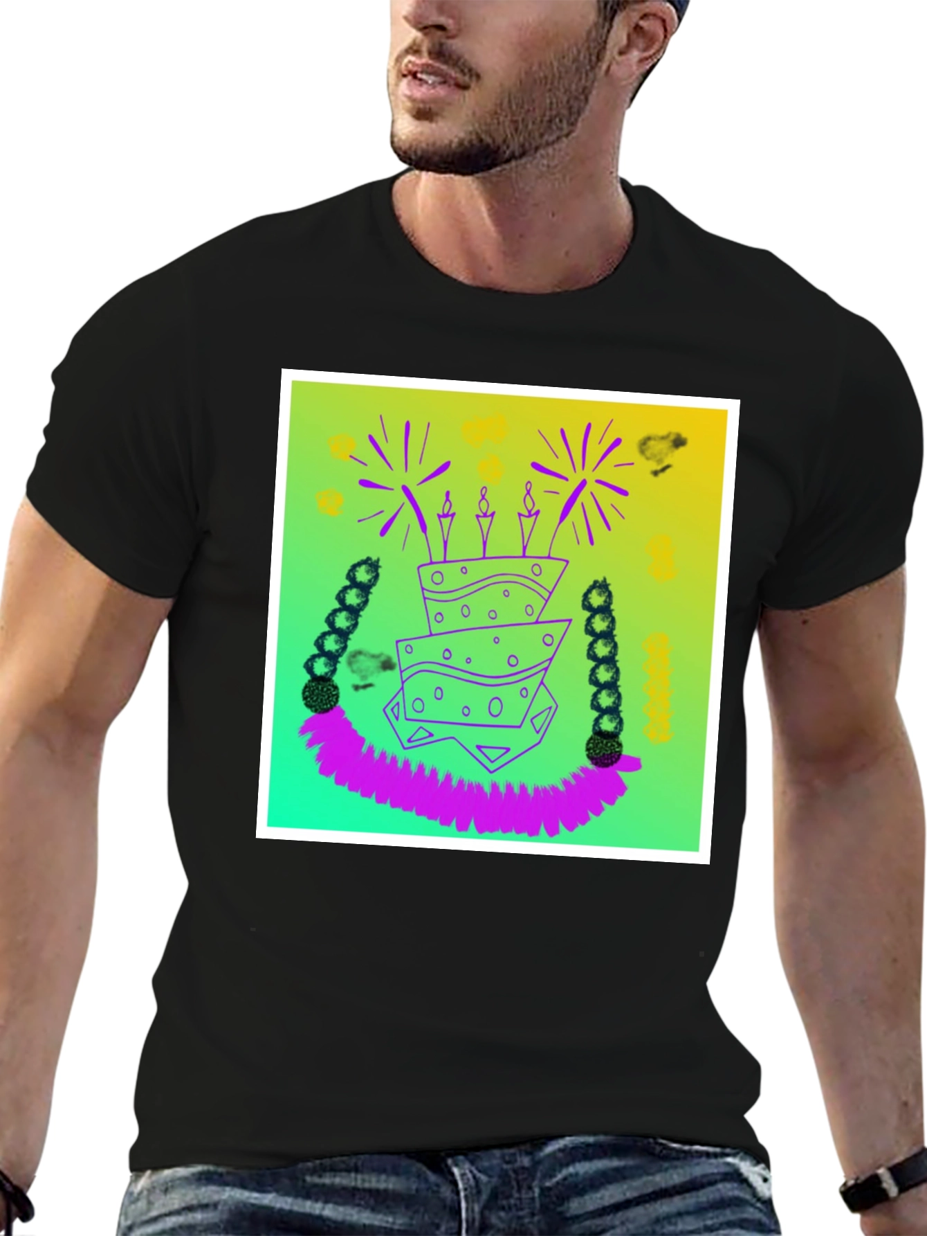 Whimsical Birthday Cake Graphic Tee