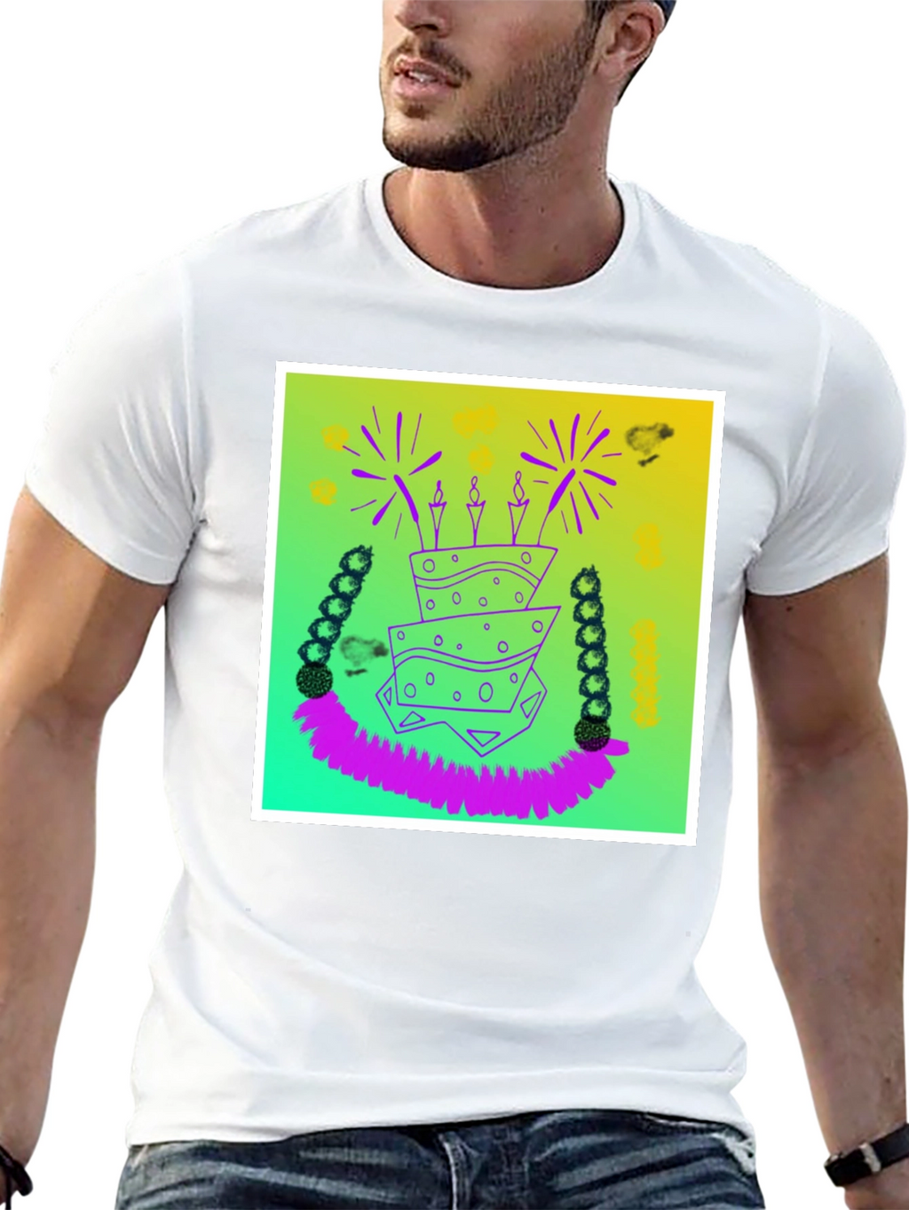Whimsical Birthday Cake Graphic Tee