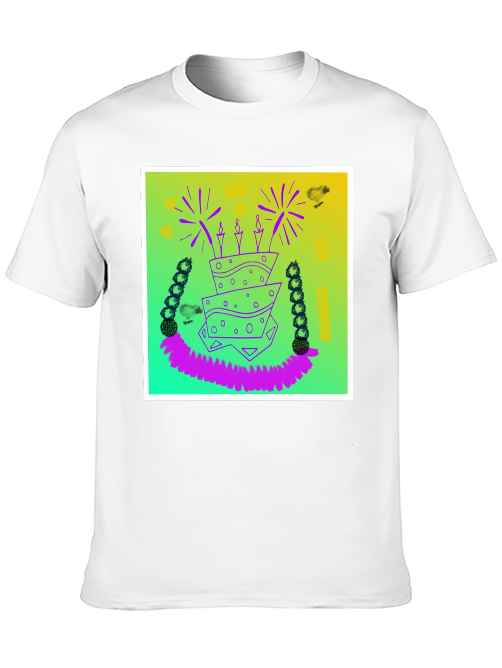 Whimsical Birthday Cake Graphic Tee